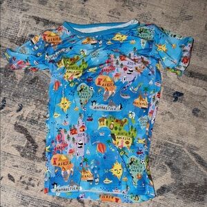 Little Sleepies Colorful World Map Rashguard - Blue